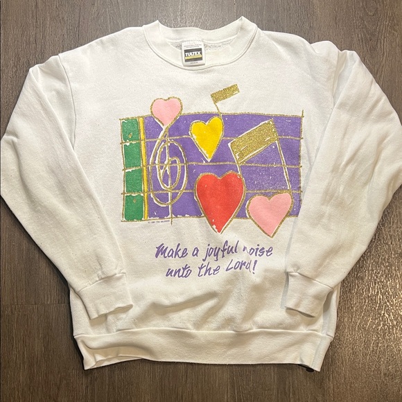 Hanes Sweaters - Vintage 90s Jesus musical notes pullover